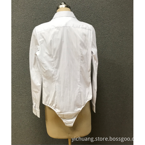 women`s white one-piece shirt